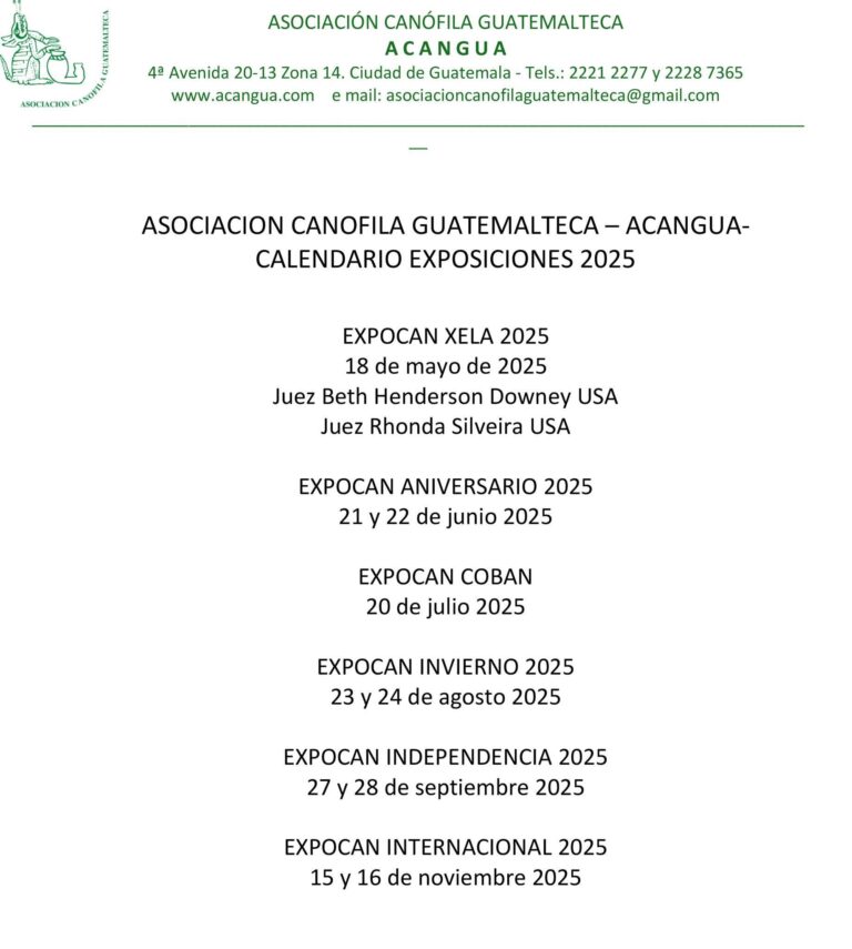 calendario exposciones acangua 2025