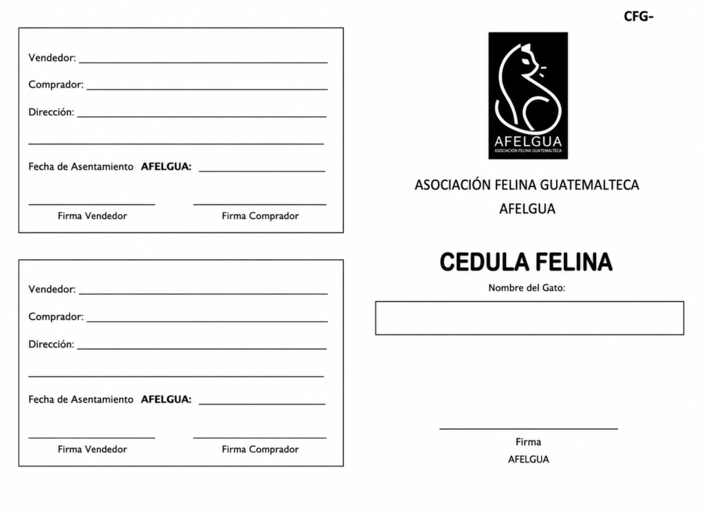 cedula Felina Afelgua